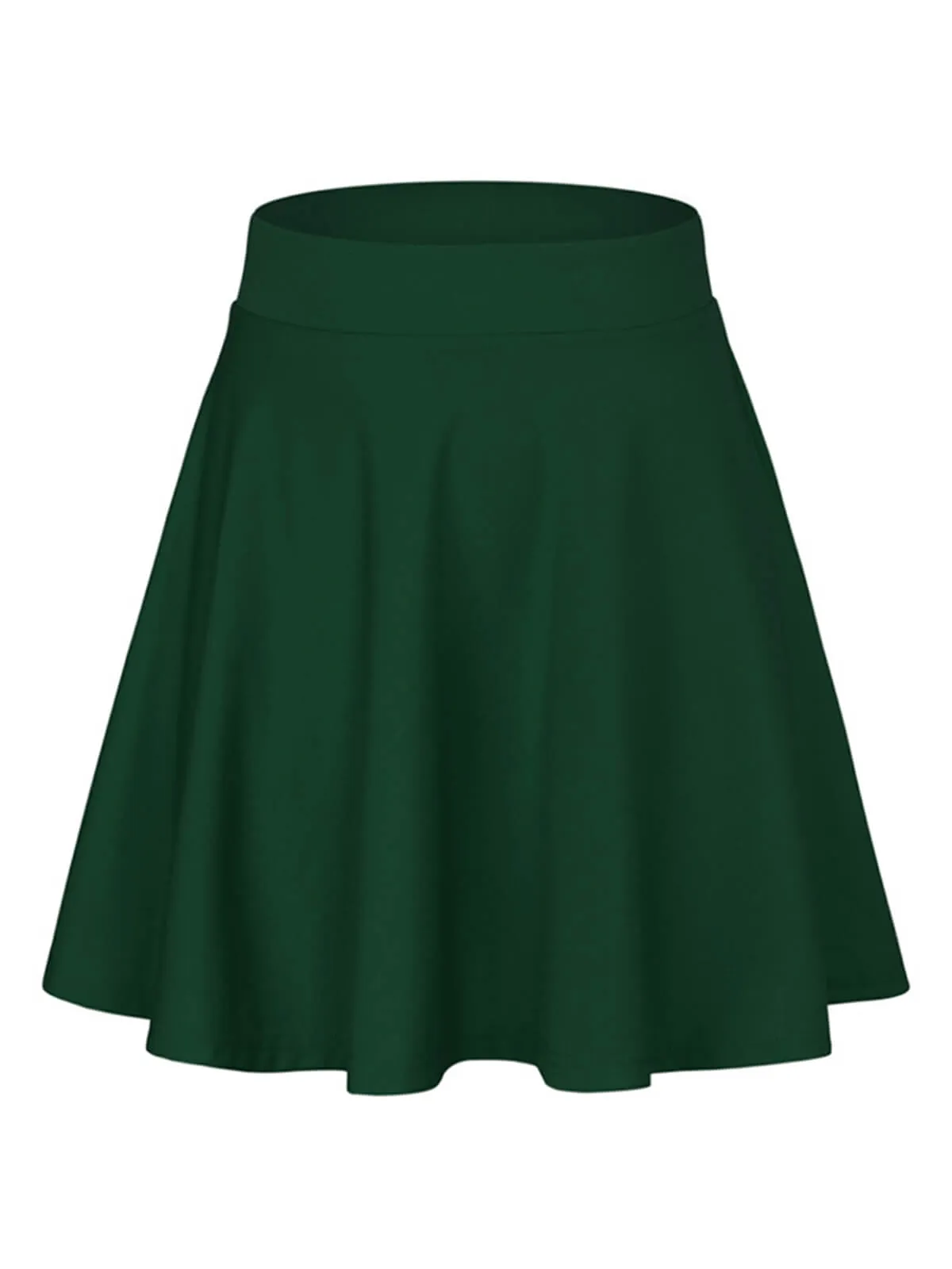 1940s Solid Thigh-Length A-Line Skirt