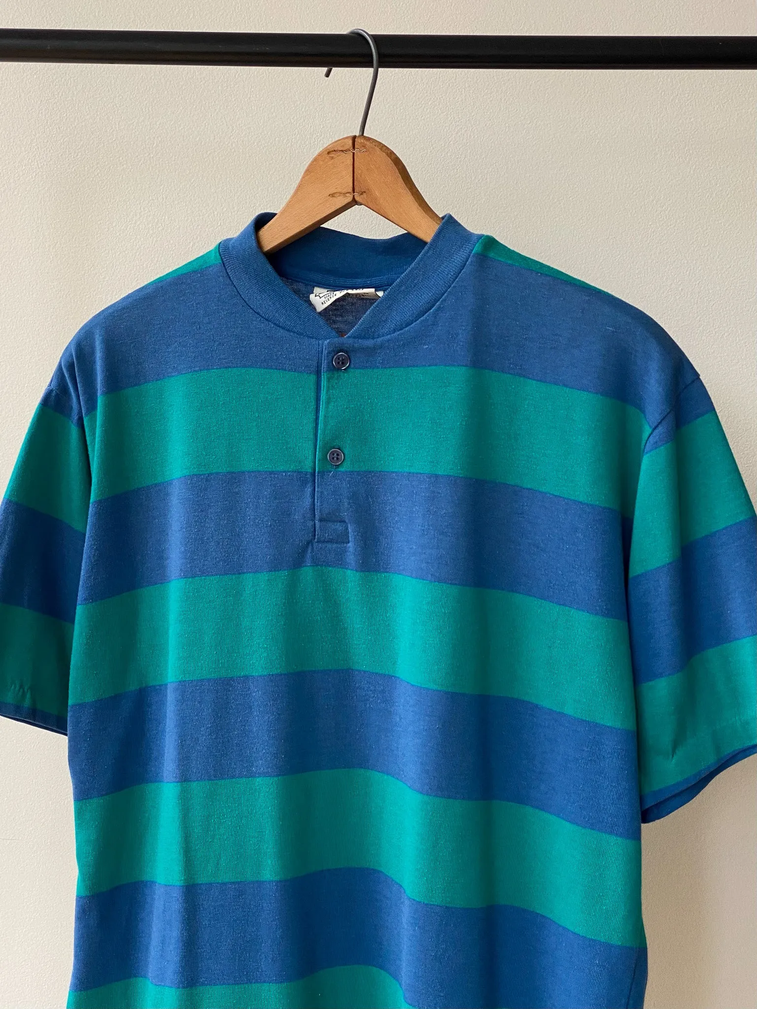 80's American Eagle Striped Henley T-Shirt—[M/L]