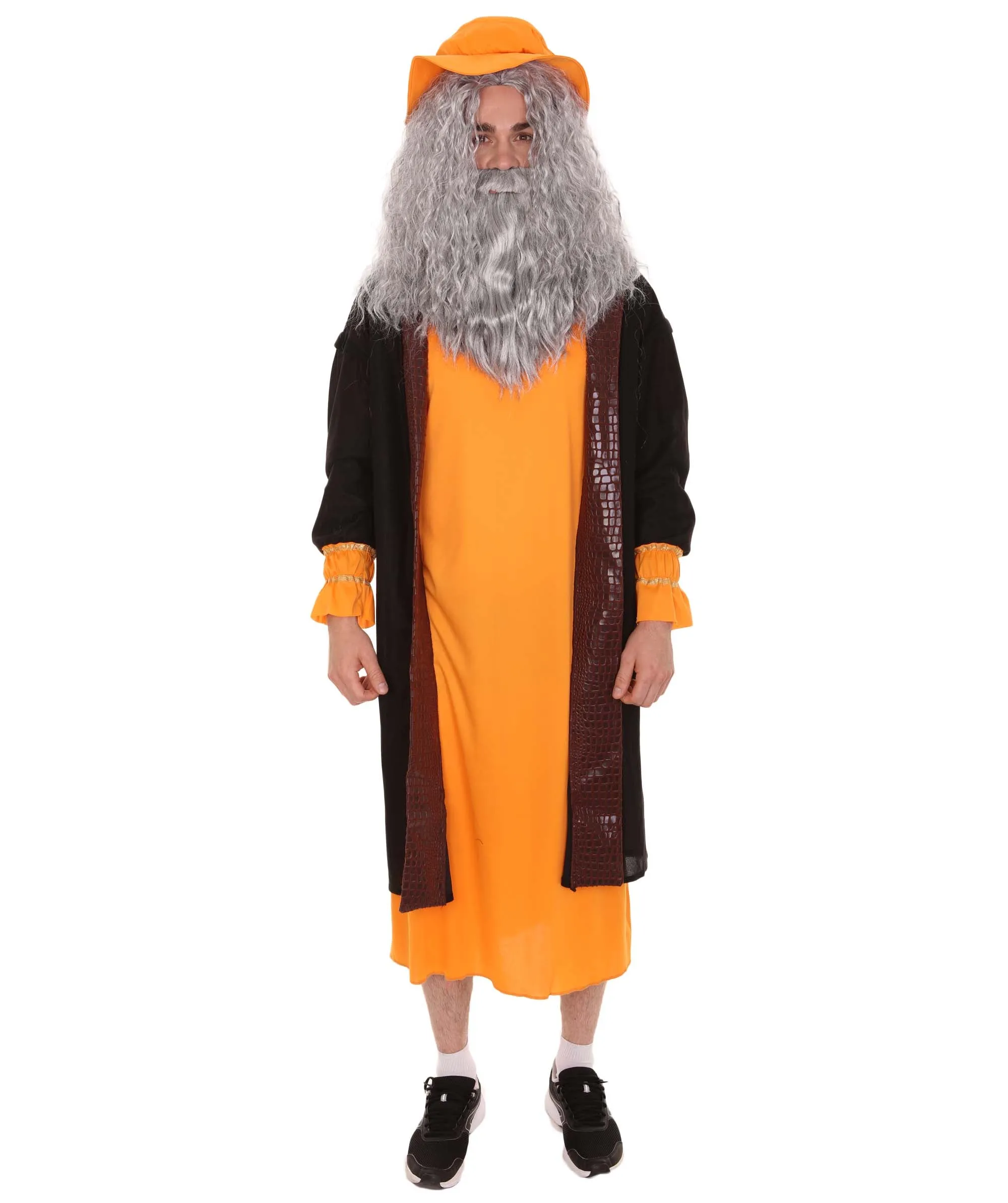 Adult Men's Leonardo Da Vinci Painter Artitst 4Pc Costume | Orange Cosplay Costume