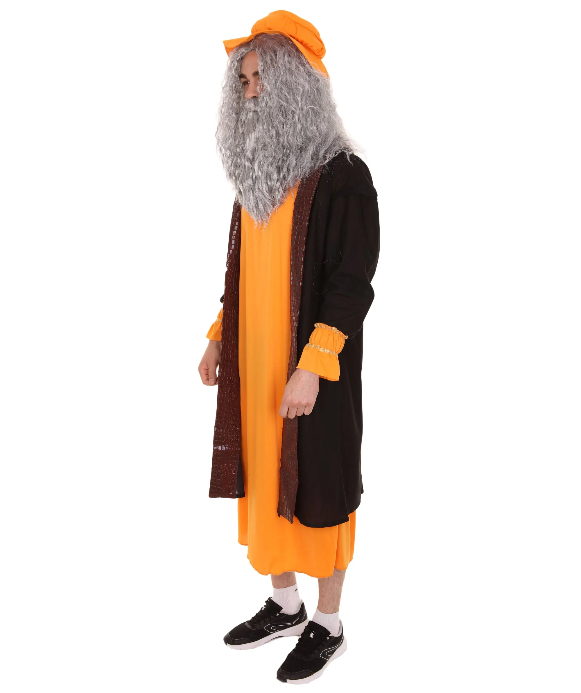 Adult Men's Leonardo Da Vinci Painter Artitst 4Pc Costume | Orange Cosplay Costume