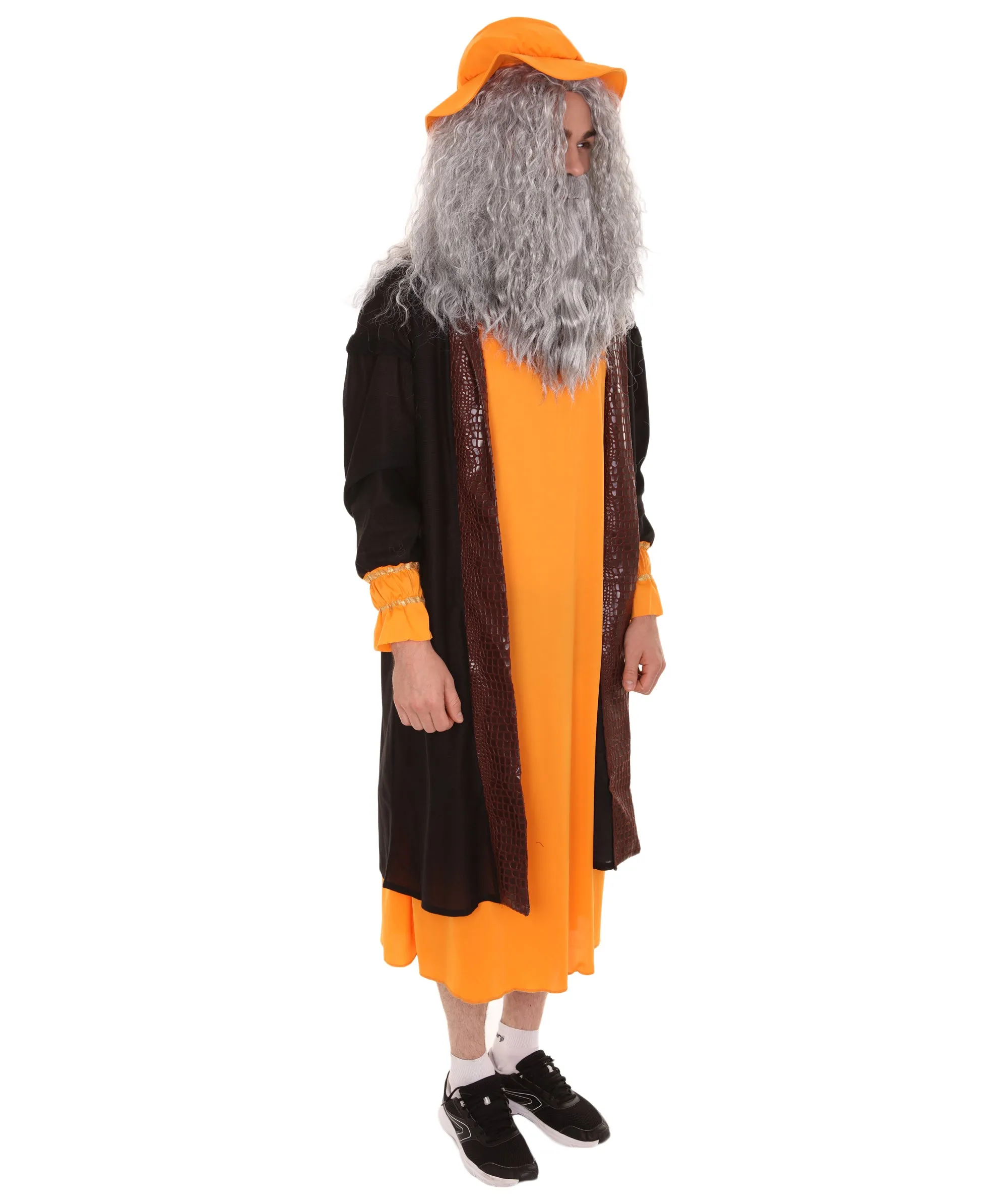 Adult Men's Leonardo Da Vinci Painter Artitst 4Pc Costume | Orange Cosplay Costume