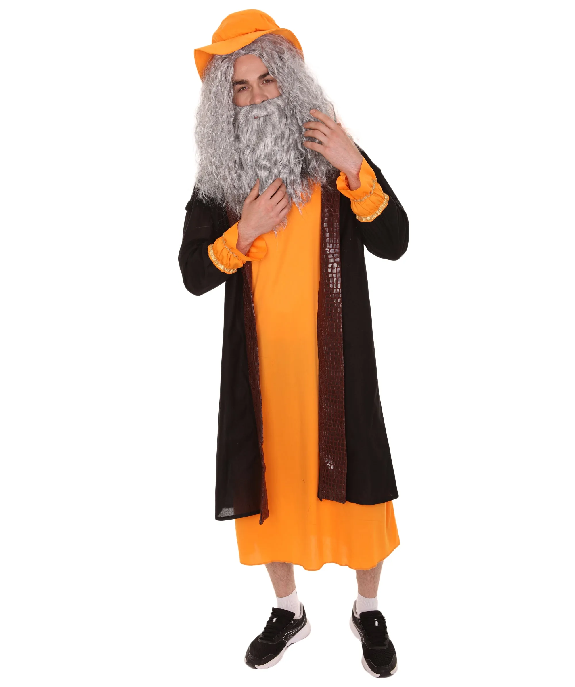 Adult Men's Leonardo Da Vinci Painter Artitst 4Pc Costume | Orange Cosplay Costume