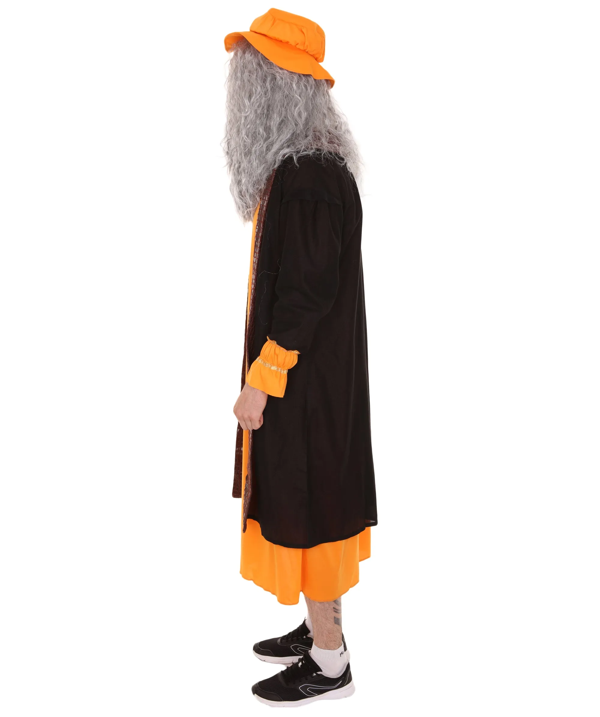 Adult Men's Leonardo Da Vinci Painter Artitst 4Pc Costume | Orange Cosplay Costume