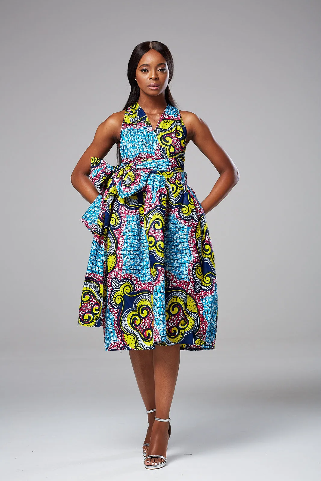 African Print Ankara Infinity Multiway Midi Dress - NOVA