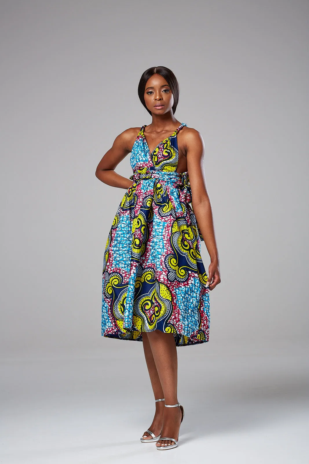 African Print Ankara Infinity Multiway Midi Dress - NOVA