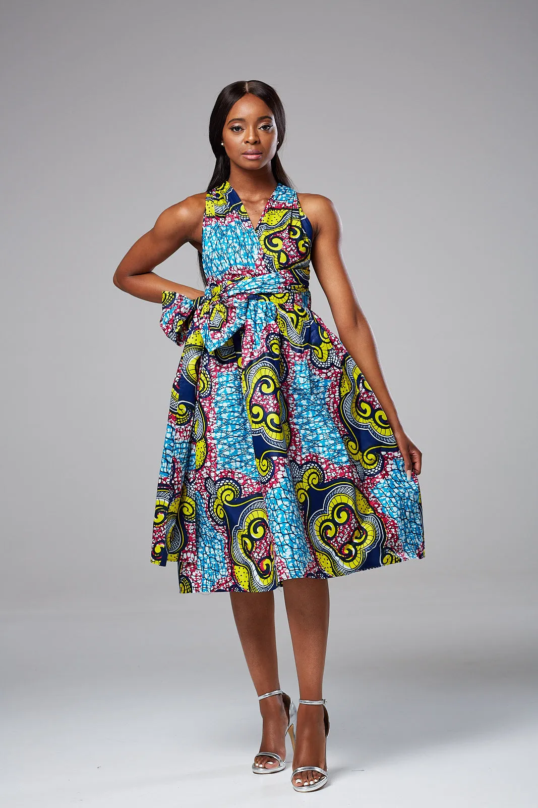 African Print Ankara Infinity Multiway Midi Dress - NOVA