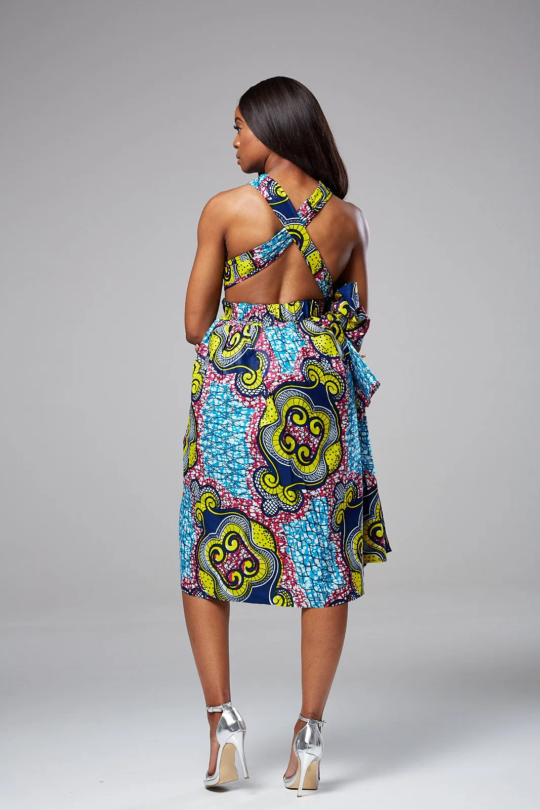 African Print Ankara Infinity Multiway Midi Dress - NOVA