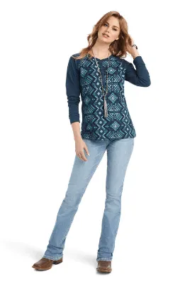 Ariat Women's Printed Henley Long Sleeve Shirt 10042300