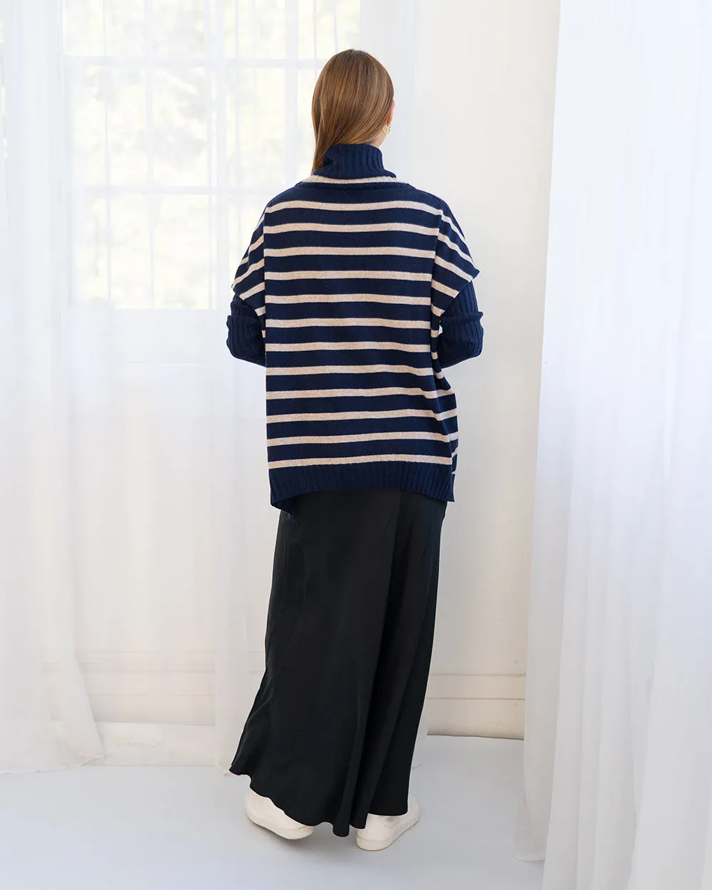 Arlington Milne Sinead Cashmere Knit - Navy/Quinoa