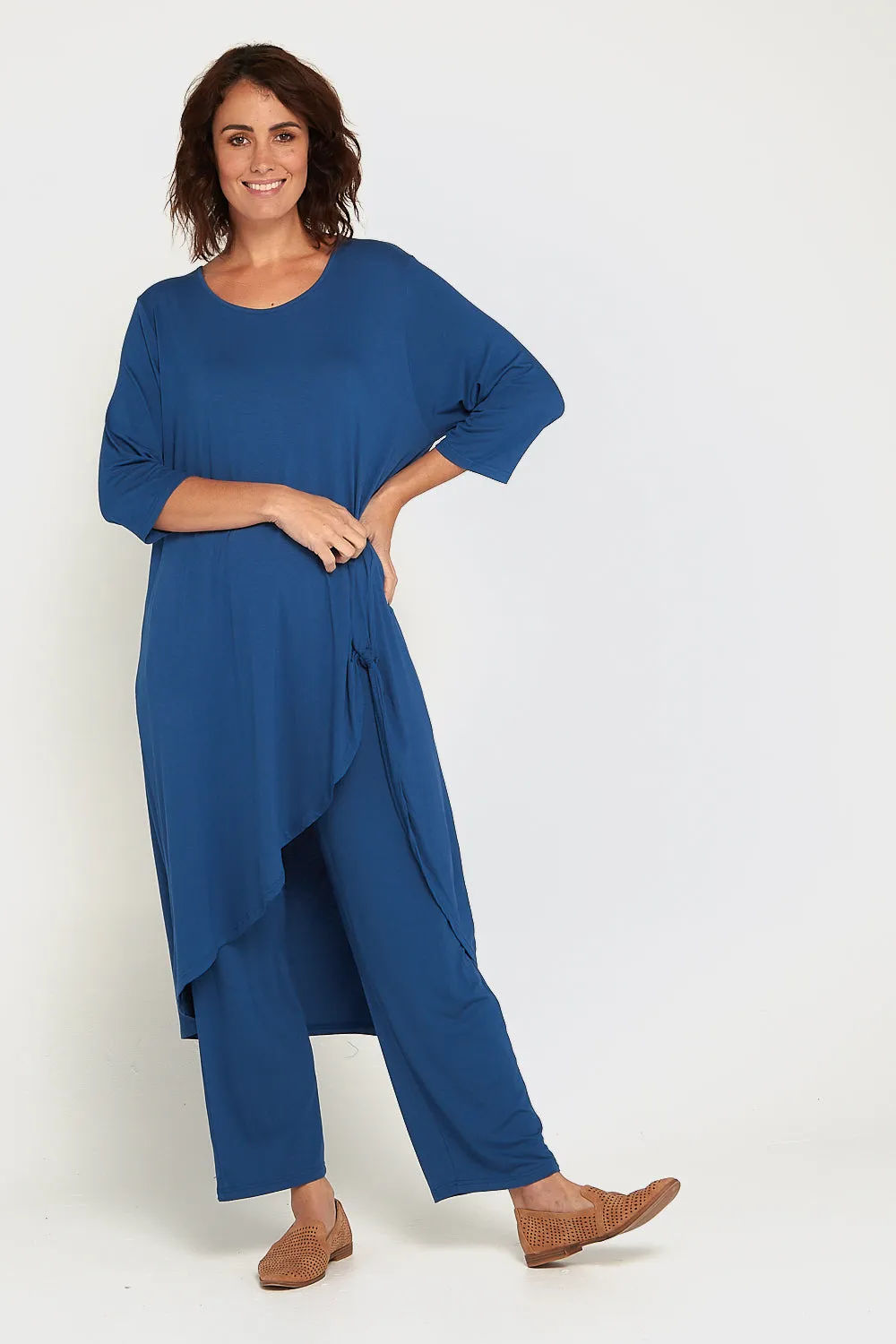 Ayana Smooth Tunic Top - Denim