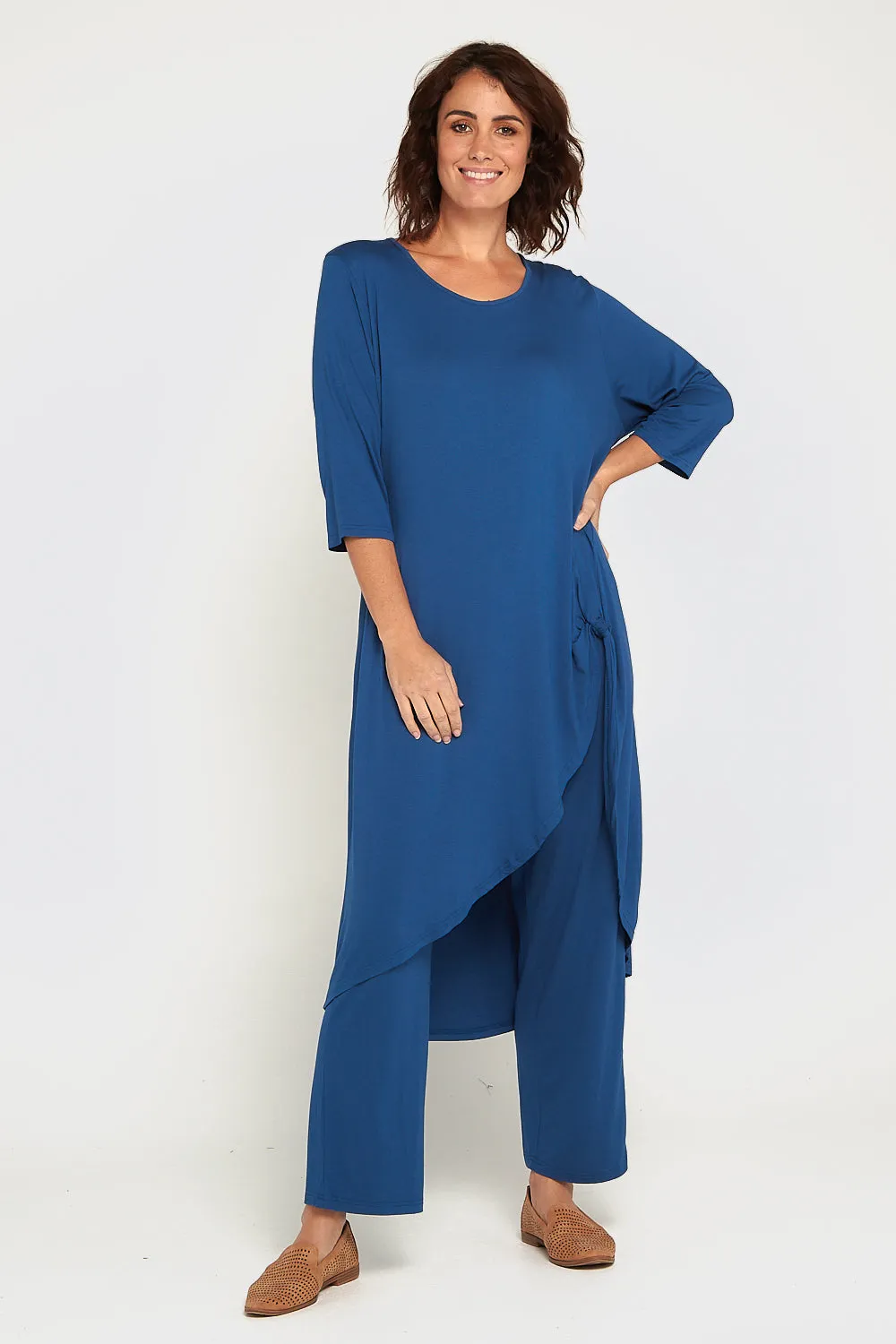 Ayana Smooth Tunic Top - Denim