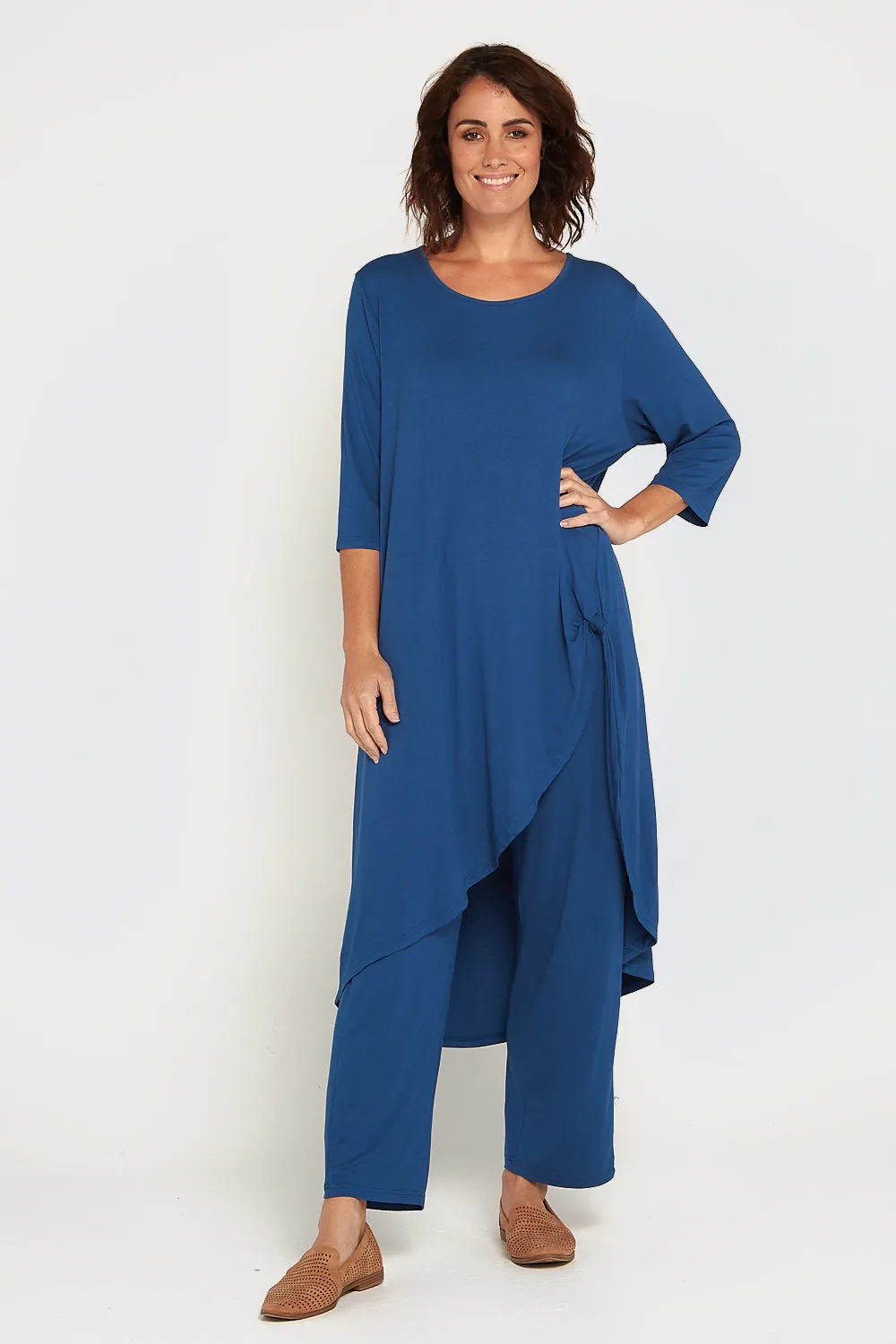 Ayana Smooth Tunic Top - Denim