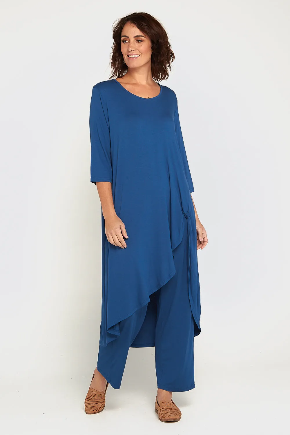 Ayana Smooth Tunic Top - Denim