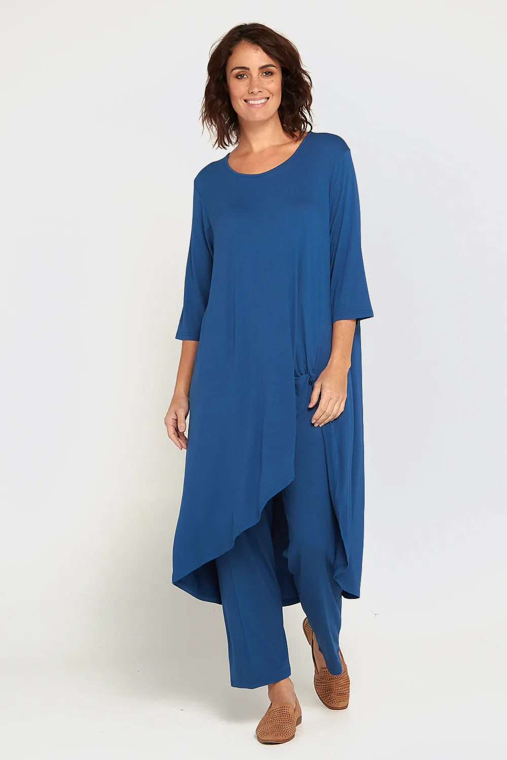 Ayana Smooth Tunic Top - Denim