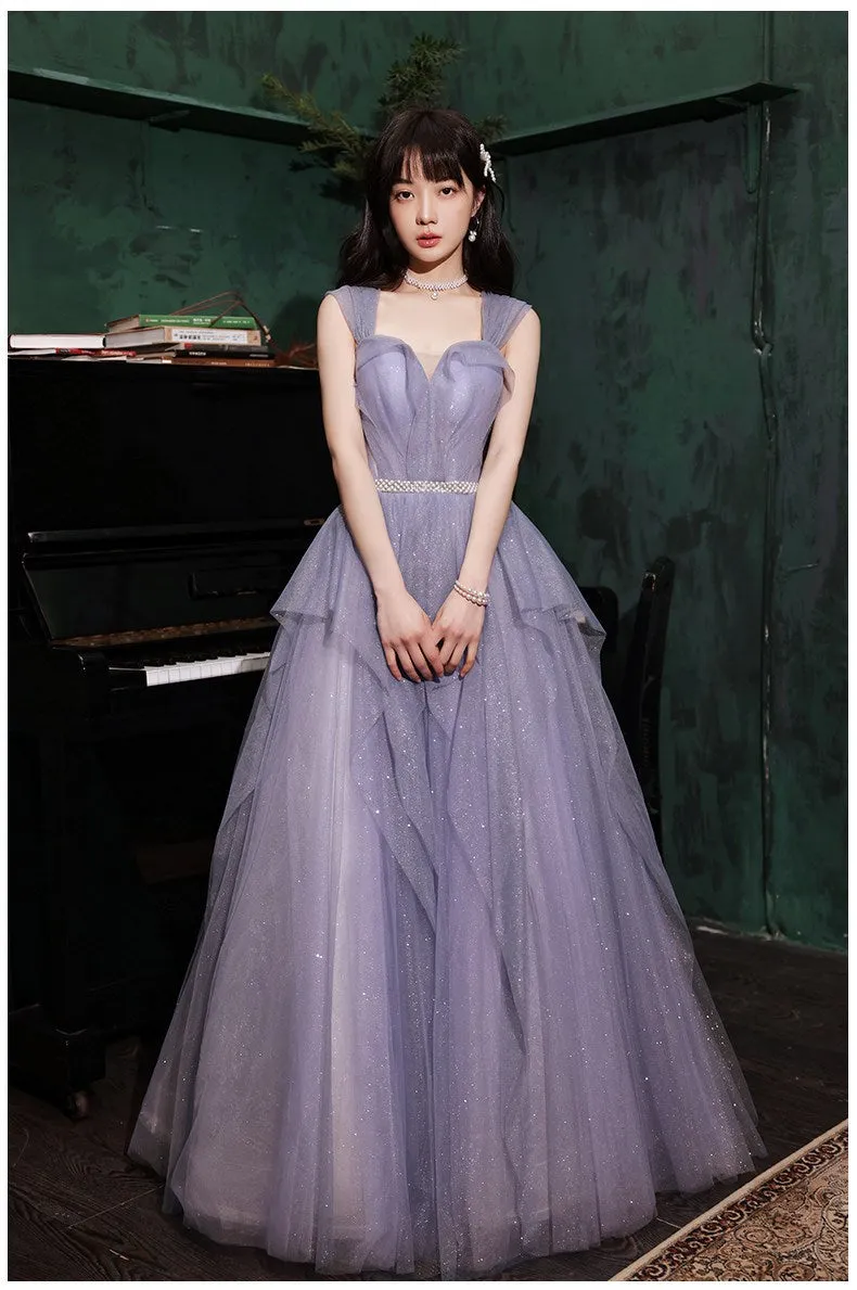 Banquet Evening Dress  New Light Luxury Minority High-End High-Grade Temperament Purple Annual Meeting Host Performance Dress