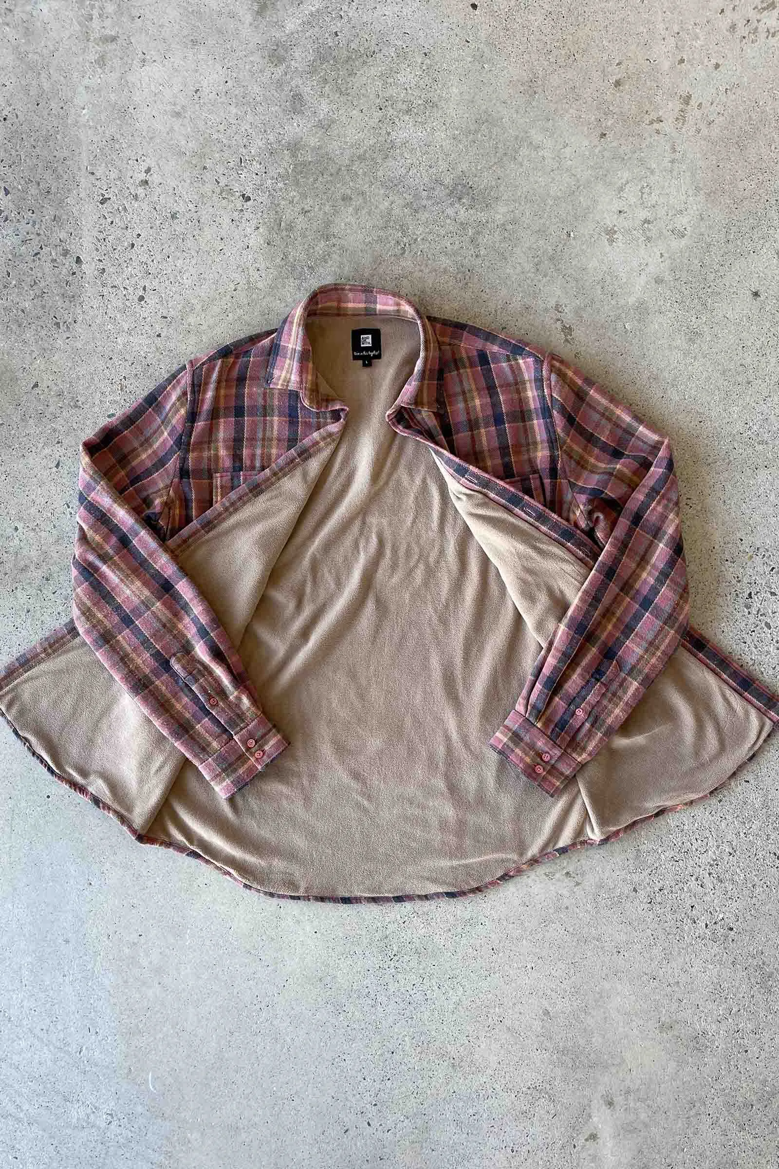 Beached Out Flanno Shacket Pink/Navy