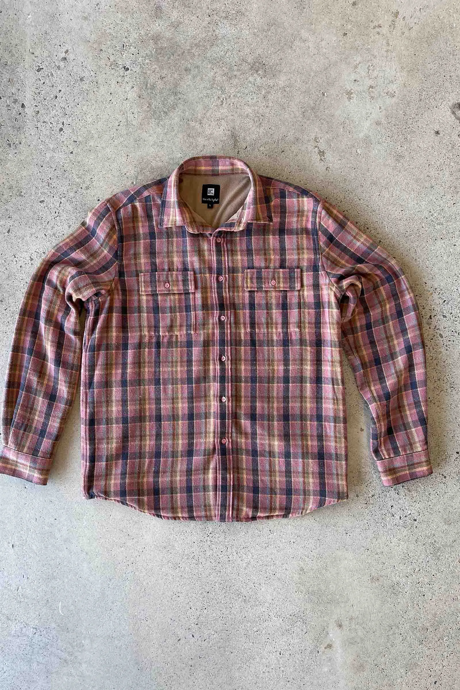 Beached Out Flanno Shacket Pink/Navy