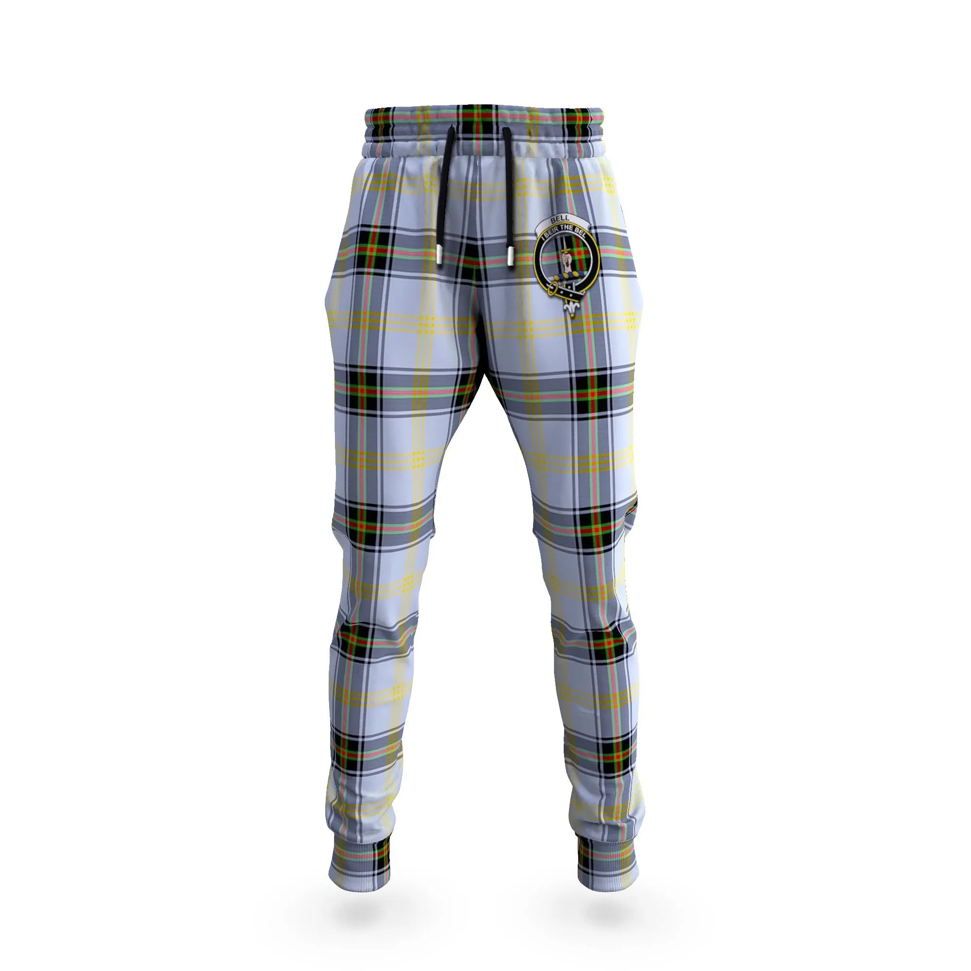 Bell Tartan Joggers Pants with Family Crest