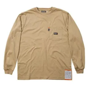 Berne FR Khaki Crew Neck Long Sleeve T-Shirt Tall