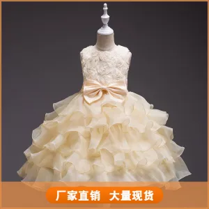 Best Seller in HOT and NEW Children's Dress Dress Flower Girl Net Yarn Cake Skirt Girl Princess Dress Girl's One Year Old Celebration Dress