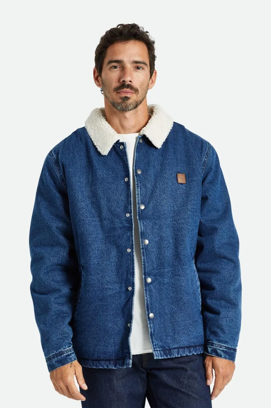 Beta Sherpa Lined Coaches Jacket - Worn Indigo