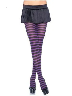 Black and Orange Stripe Tights