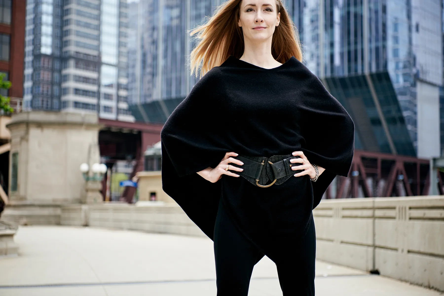 Black Cashmere Poncho