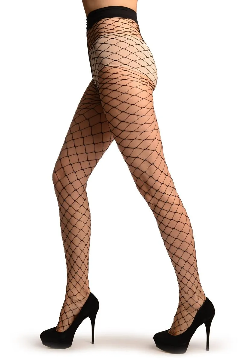 Black Large Mesh Luxury Fishnet Tights