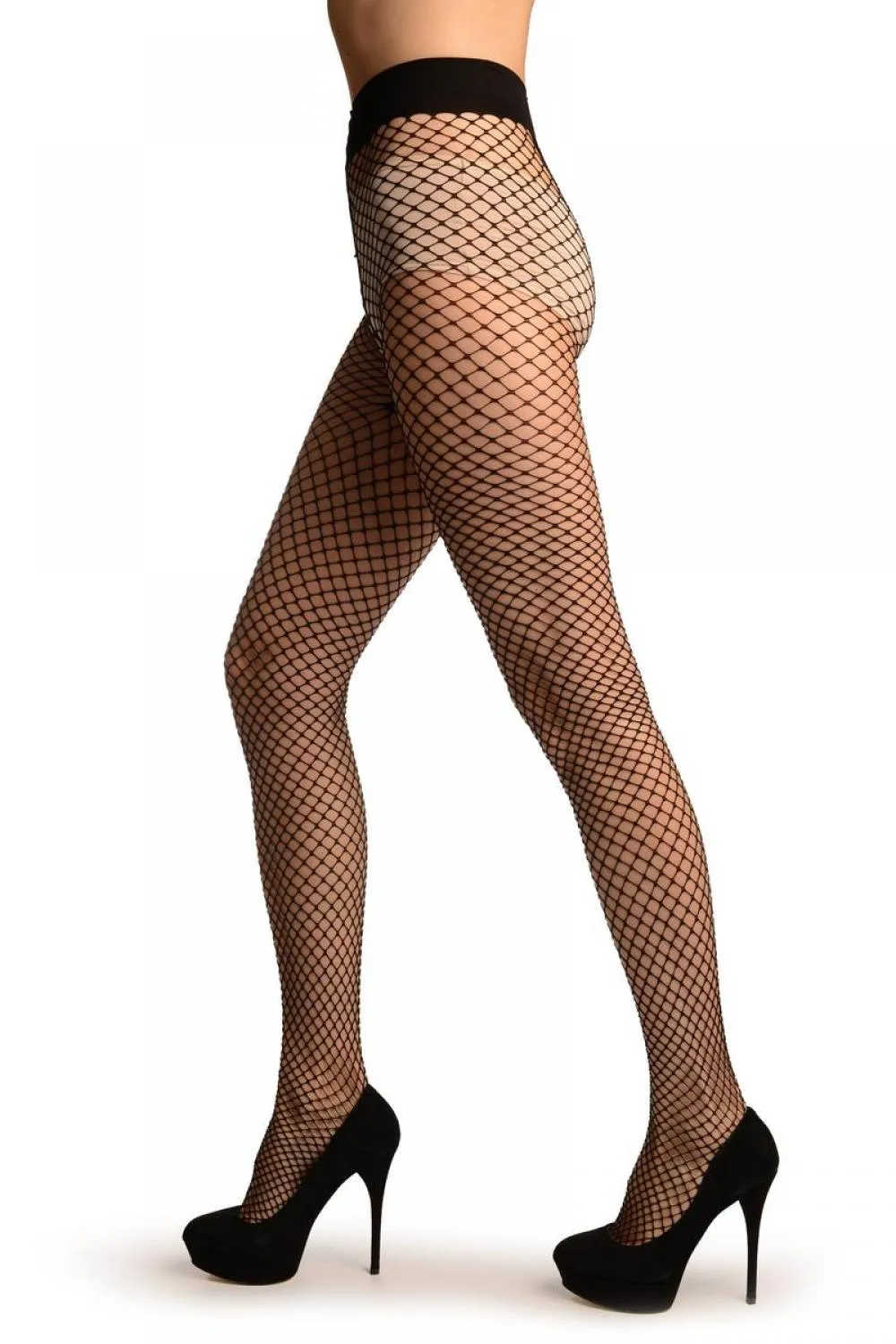 Black Medium Mesh Luxury Fishnet Tights