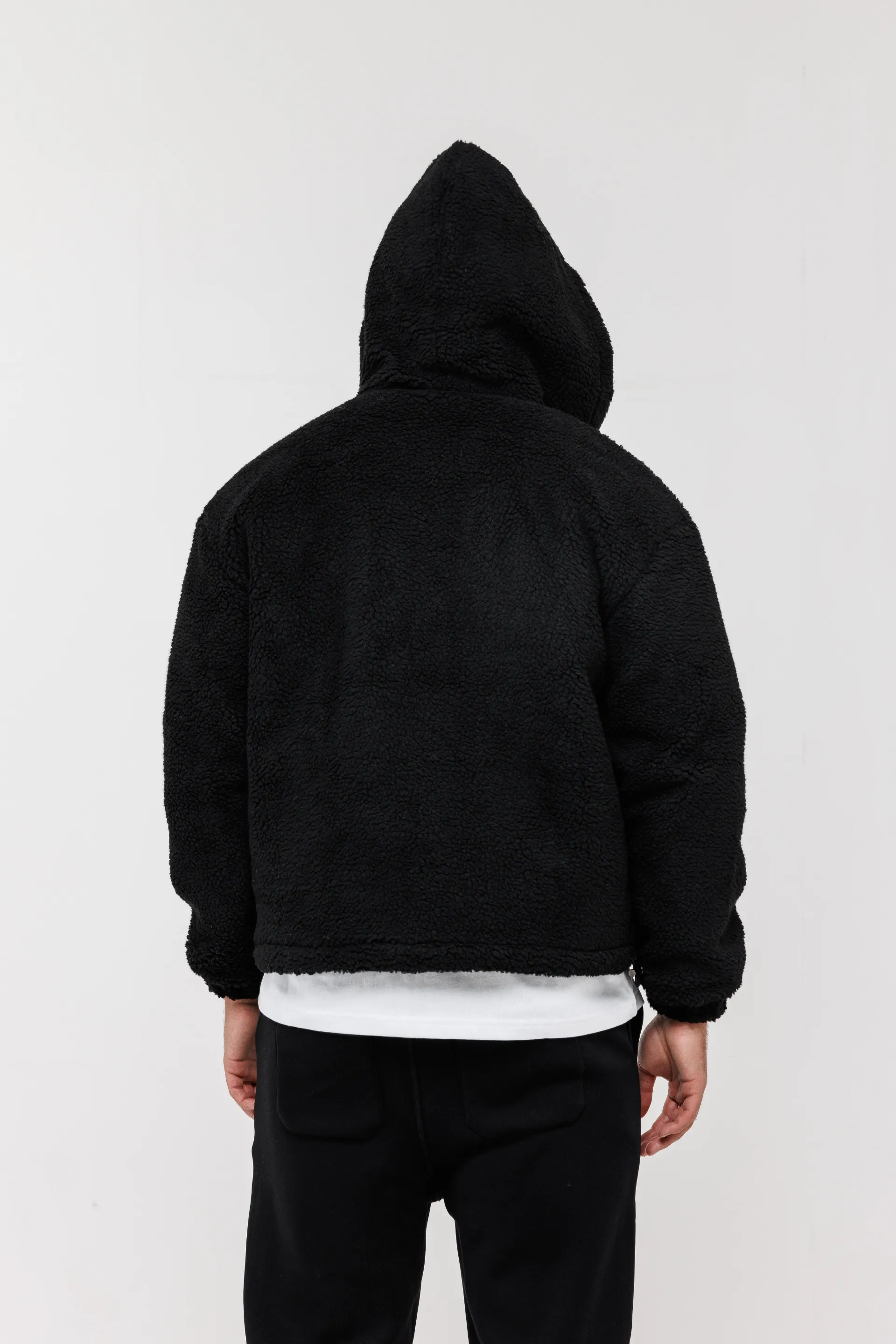 Black Sherpa Zip Jacket