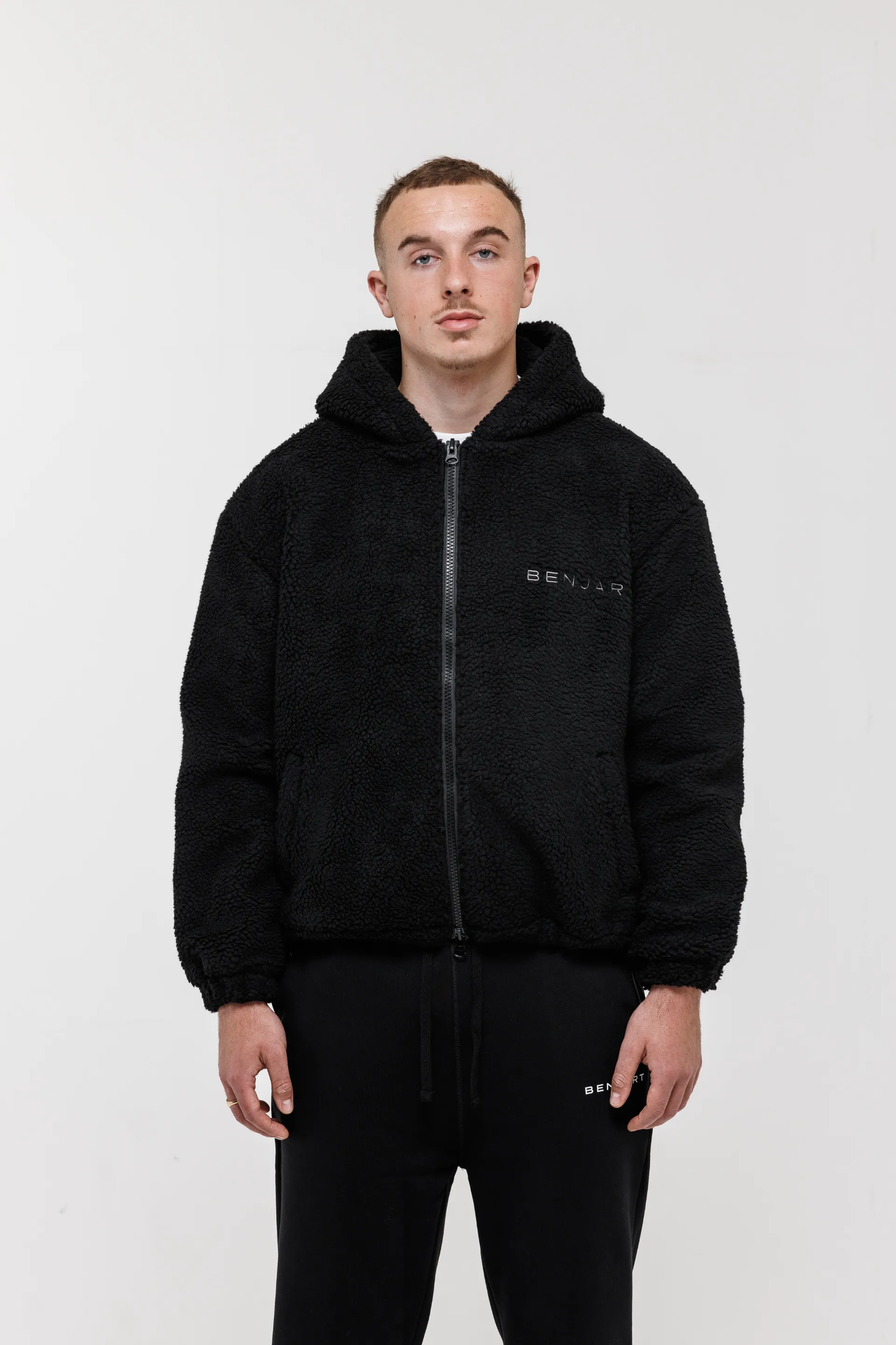 Black Sherpa Zip Jacket