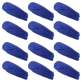 Blue Neck Gaiter Headbands - 12 Pack