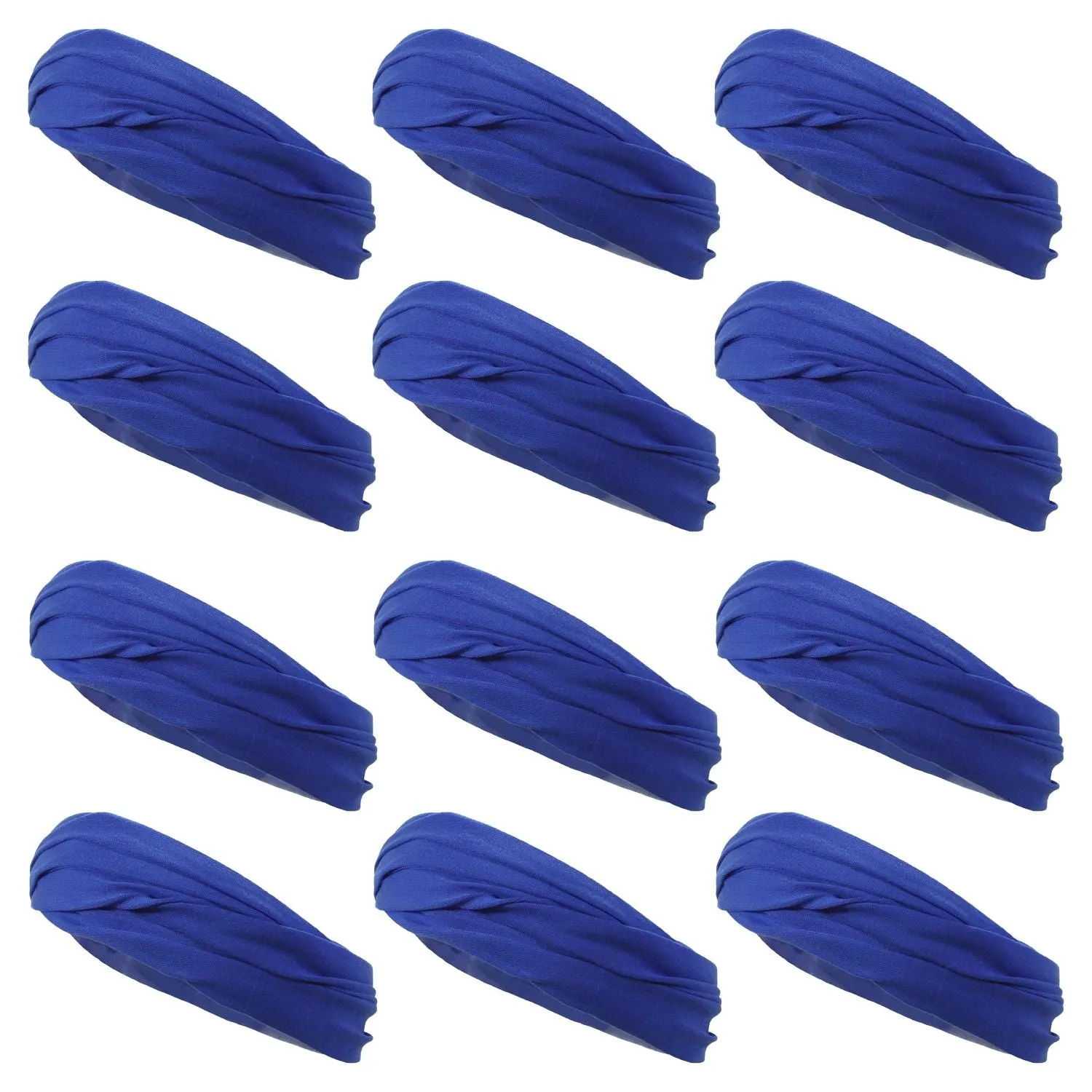 Blue Neck Gaiter Headbands - 12 Pack