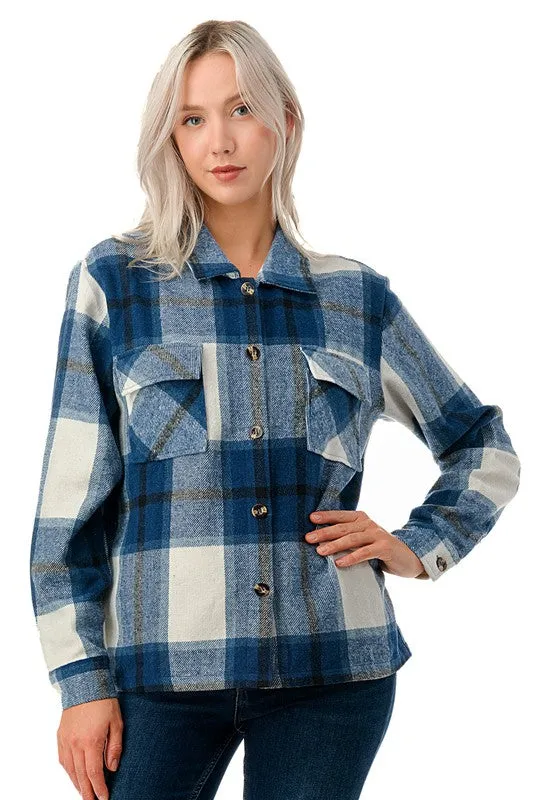 Blue Plaid Shacket