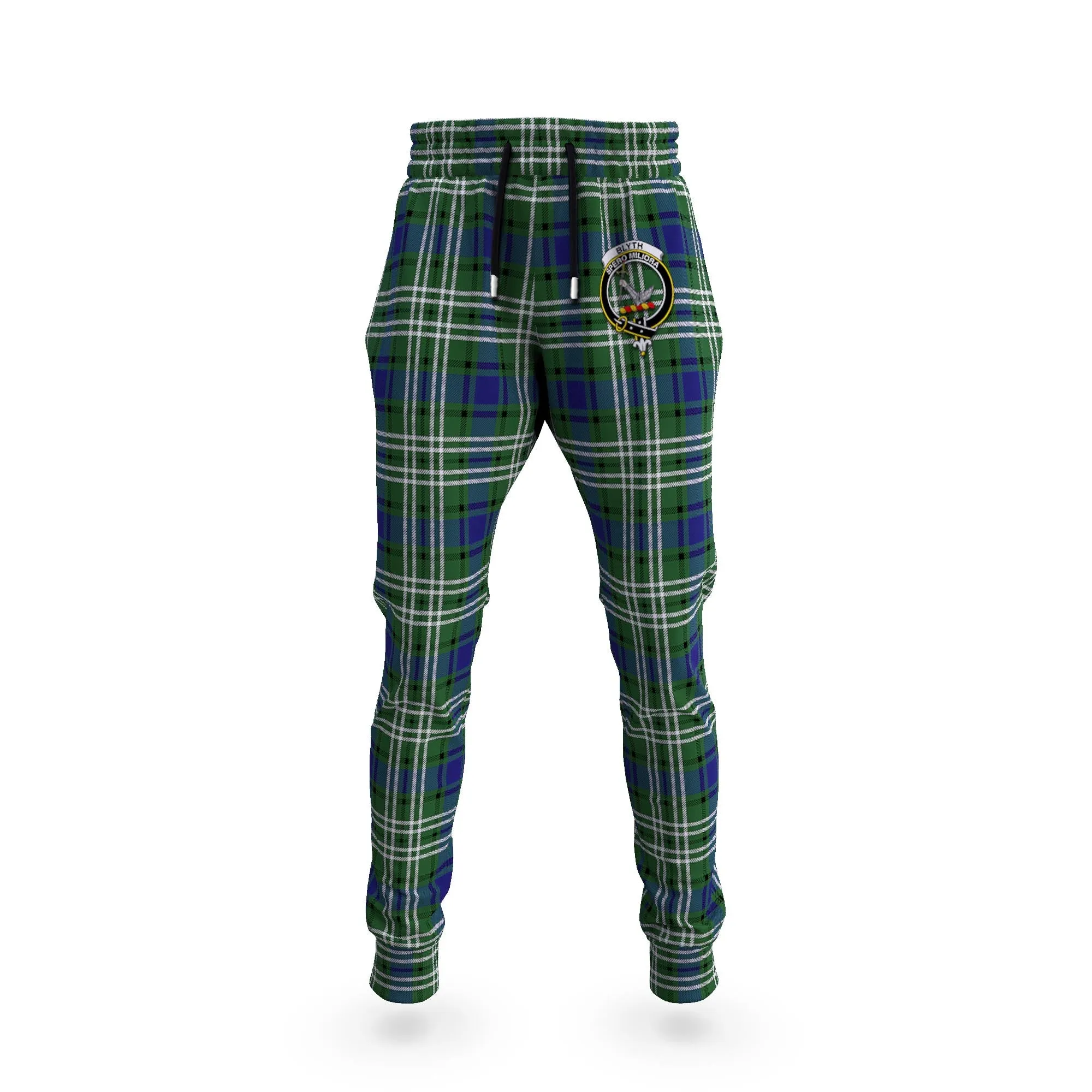 Blyth Tartan Joggers Pants with Family Crest