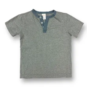 Boys Gymboree Size 5 Gray & Blue Henley Short Sleeve Shirt