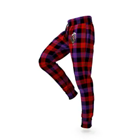 Broun Modern Tartan Joggers Pants with Family Crest