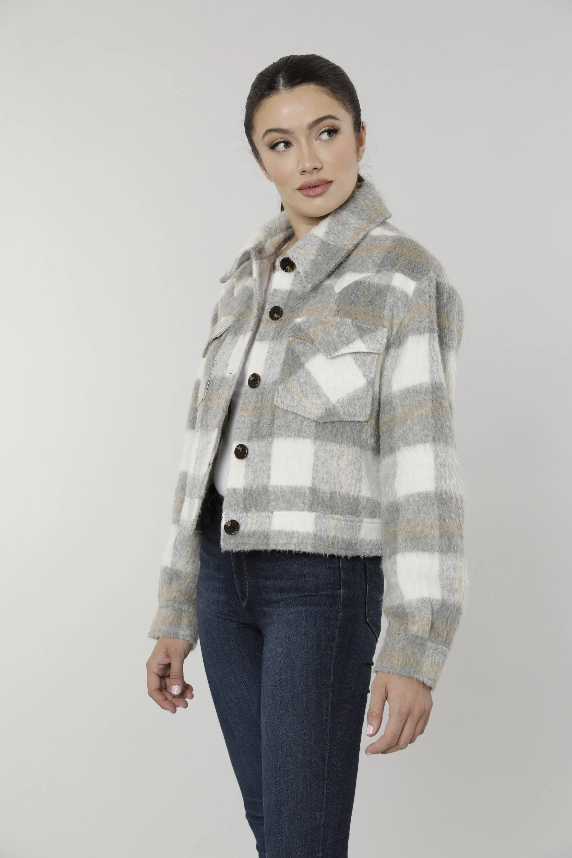 Brushed Flannel Plaid Shacket