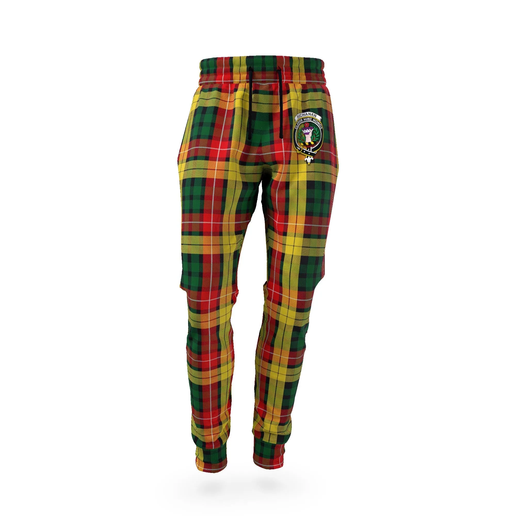 Buchanan Tartan Joggers Pants with Family Crest