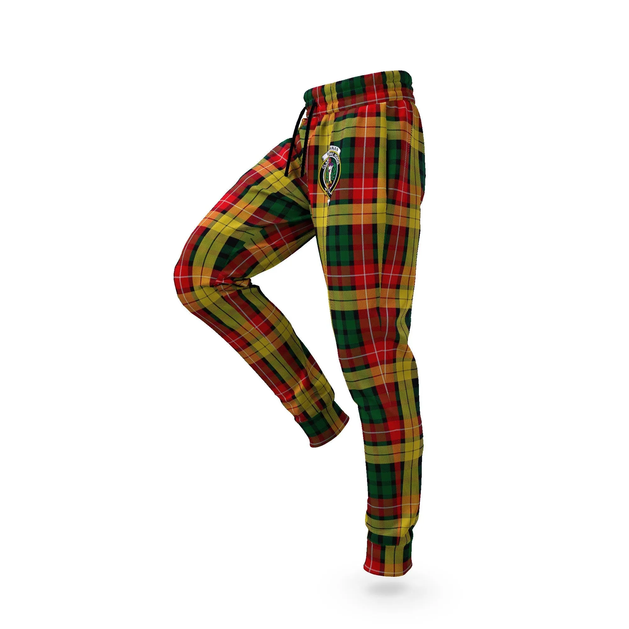 Buchanan Tartan Joggers Pants with Family Crest