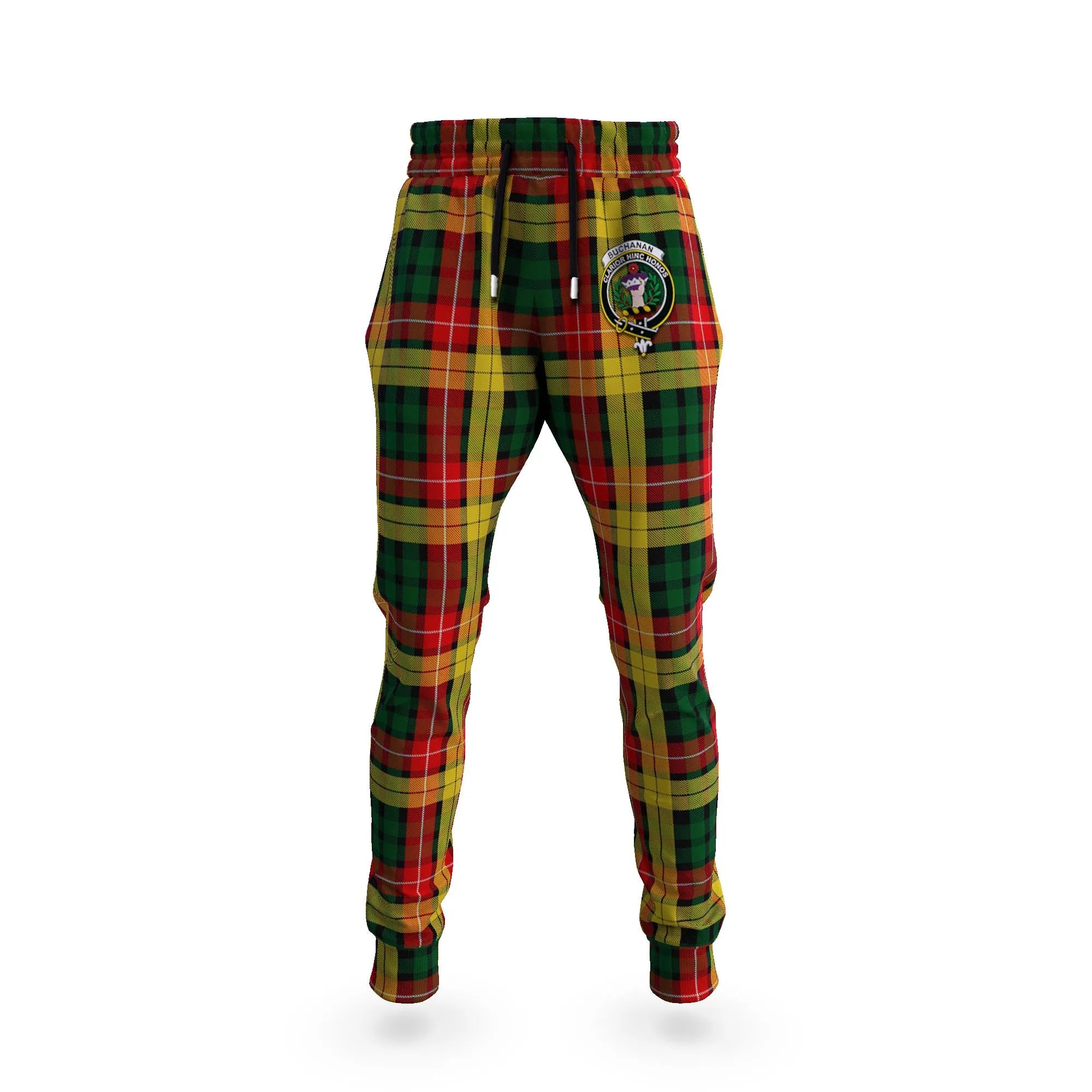 Buchanan Tartan Joggers Pants with Family Crest