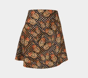 Butterfly Print Flare Skirt