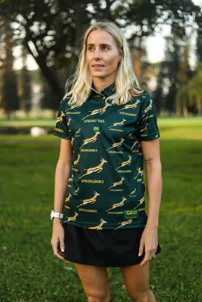 CA Ladies Springbok Golf Shirt | Green Ethnic