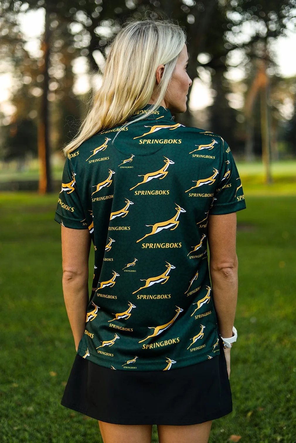 CA Ladies Springbok Golf Shirt | Green Ethnic