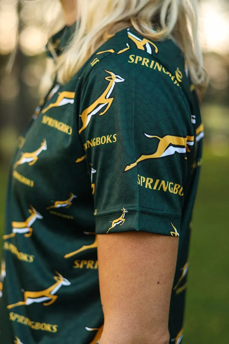 CA Ladies Springbok Golf Shirt | Green Ethnic