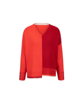 Cashmere Tri Col Square Cut Knit Top