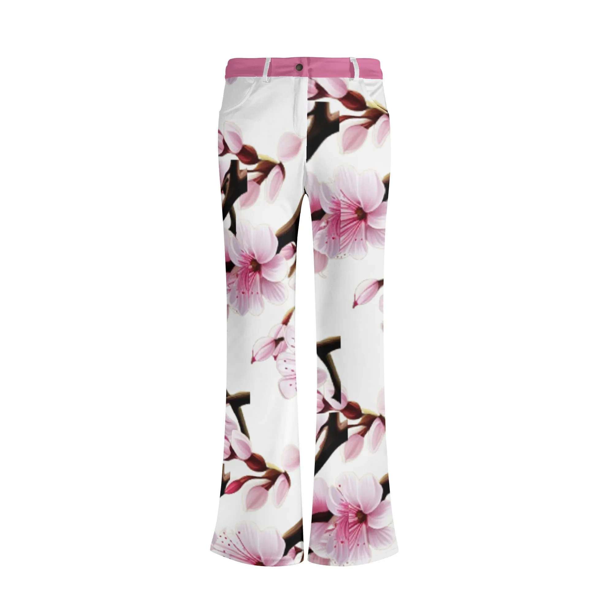 Cherry Blossom Womens Print Elegant Flare Pants - 3 colors