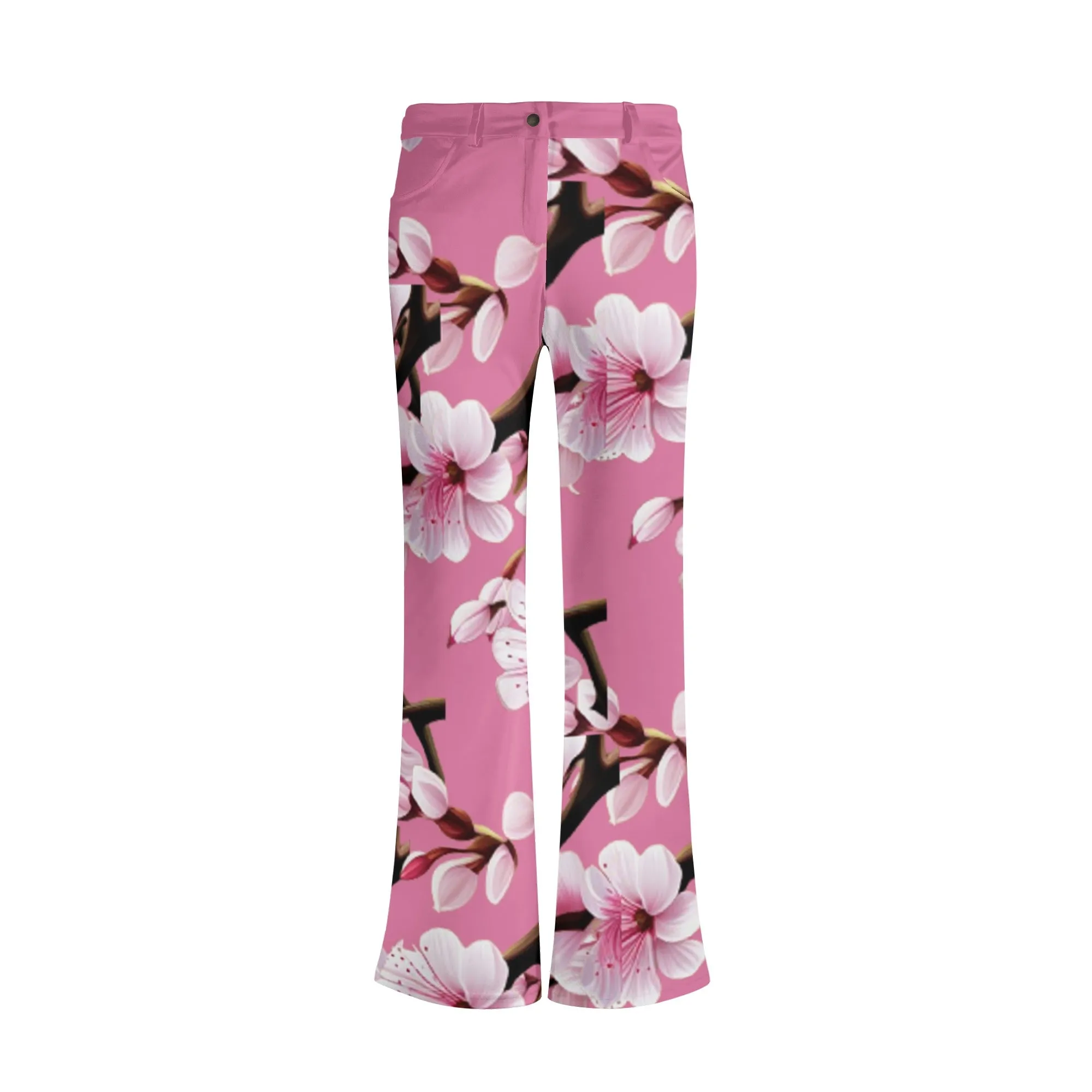 Cherry Blossom Womens Print Elegant Flare Pants - 3 colors