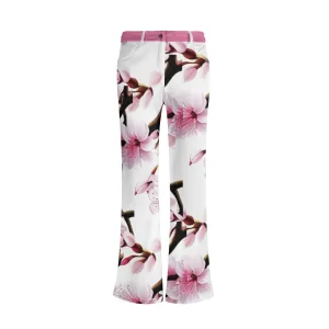 Cherry Blossom Womens Print Elegant Flare Pants - 3 colors