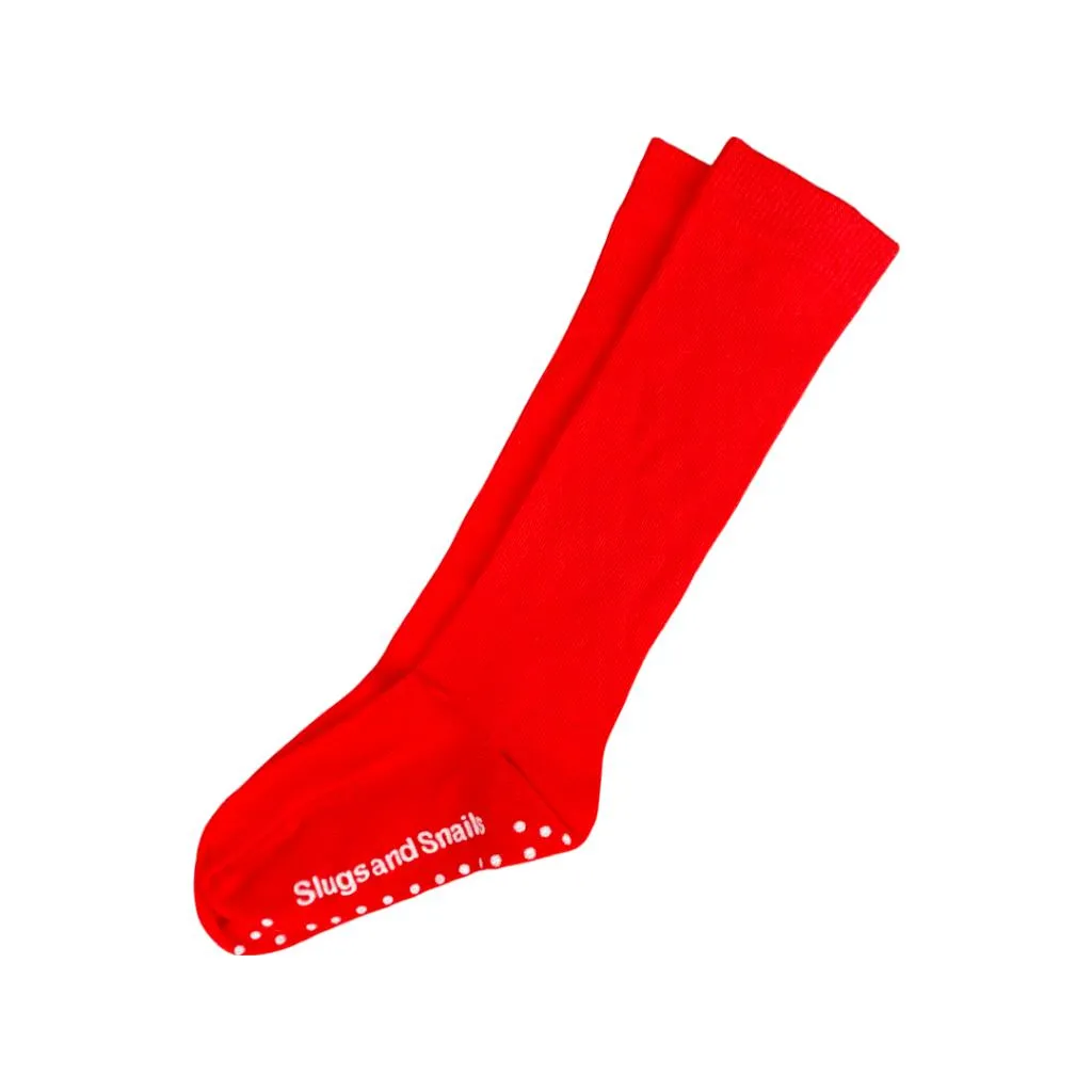 Cherry Red Knee Socks - 1 Left Size 3-4 years